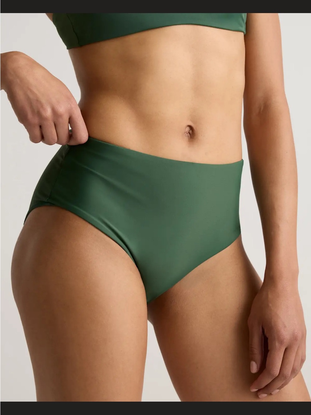 Quince Olive Green High-Waist Bikini Bottom